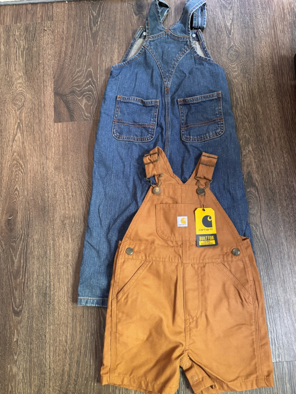 NWT Carhartt Overalls Bundle - Brown Bib Overalls and Blue Denim